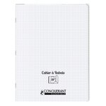 Cahier à rabat agrafé 24x32cm 96P 90G petits carreaux polypro incolore CONQUÉRANT