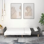 vidaXL Canapé-lit à 2 places gris foncé tissu