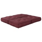 2 pouffes modulaires en tissu bourgogne vidaXL