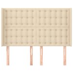 vidaXL Tête de lit avec oreilles Crème 147x16x118/128 cm Tissu