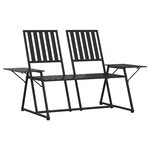 vidaXL Banc de jardin 2 places 165 cm Noir Acier