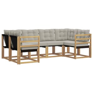 vidaXL Ensemble de canapés d'extérieur 6 pc Blanc et gris clair