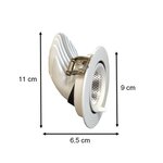 Spot led rond encastrable orientable blanc 10w - blanc froid 6000k - 8000k - silamp