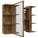 vidaXL Armoire à miroir de salle de bain Chêne fumé 80x20 5x64 cm Bois
