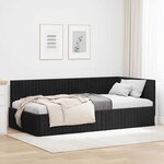 vidaXL Cadre de lit d'angle avec tête de lit Noir 100 x 200 cm Velours