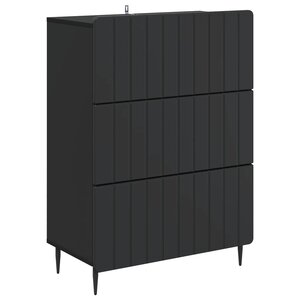vidaXL Armoire à tiroirs 66 x 34 5 x 92 cm Bois d'ingénierie Noir