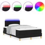 vidaXL Lit à ressort avec matelas et LED Noir 120x190 cm Tissu