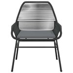 vidaXL Ensemble à manger de jardin et coussins 5 Pièces noir rotin verre
