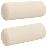 vidaXL Coussins d'accent 2 Pièces Beige Ø 25 x 70 cm Tissu en microfibre