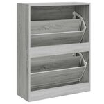 vidaXL Armoire à chaussures Sonoma gris 63x24x81 cm Bois d'ingénierie