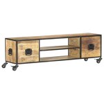 vidaXL Meuble TV 130x30x39 cm Bois massif de manguier