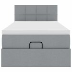vidaXL Lit ottoman avec matelas et LED Gris clair 80x200cm tissu