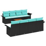 vidaXL Ensemble de canapé de jardin 9 Pièces Noir Poly rotin