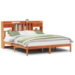 vidaXL Lit bibliothèque sans matelas cire marron 200x200 cm pin massif