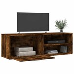 vidaXL Meuble TV chêne fumé 120x34x37 cm bois d'ingénierie