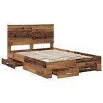 vidaXL Cadre de lit Bois ancien 135 x 190 cm Bois d'ingénierie