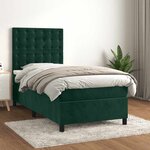 vidaXL Sommier à lattes de lit avec matelas Vert foncé 90x190 cm