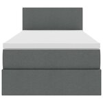 vidaXL Lit de rangement LED avec matelas Gris foncé 100 x 200 cm Tissu