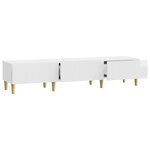 vidaXL Meuble TV Blanc brillant 147 x 34 5 x 30 cm Bois d'ingénierie