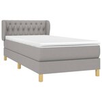 vidaXL Sommier à lattes de lit avec matelas Gris clair 100x200cm Tissu