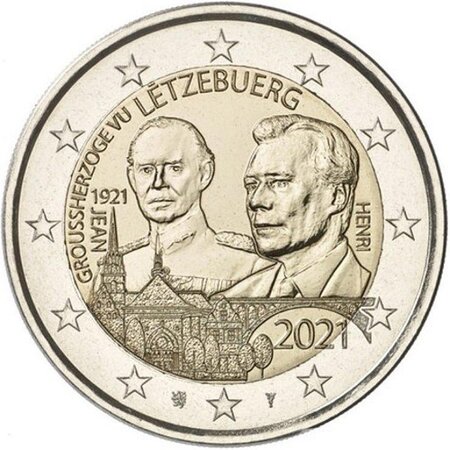 Pièce de monnaie 2 euro commémorative Luxembourg 2021 – Grand-Duc Jean