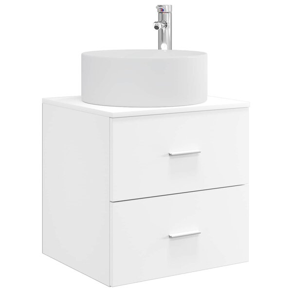 vidaXL Vanité de lavabo mural Blanc 49 5 x 44 5 x 65 5 cm