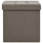 vidaXL Tabourets de rangement pliables lot de 2 taupe faux lin