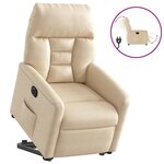 vidaXL Fauteuil inclinable électrique crème tissu microfibre