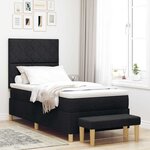 vidaXL Lit à ressorts avec matelas Noir 100 x 200 cm tissu