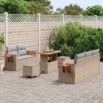 vidaXL Ensemble de canapé de jardin 8 Pièces beige et gris clair