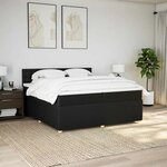 vidaXL Sommier à lattes de lit avec matelas Noir 200x200 cm Tissu