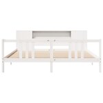 vidaXL Lit bibliothèque sans matelas blanc 200x200 cm bois pin massif