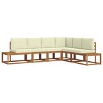 vidaXL 6 pc Ensemble de canapés d'extérieur Naturel et Crème