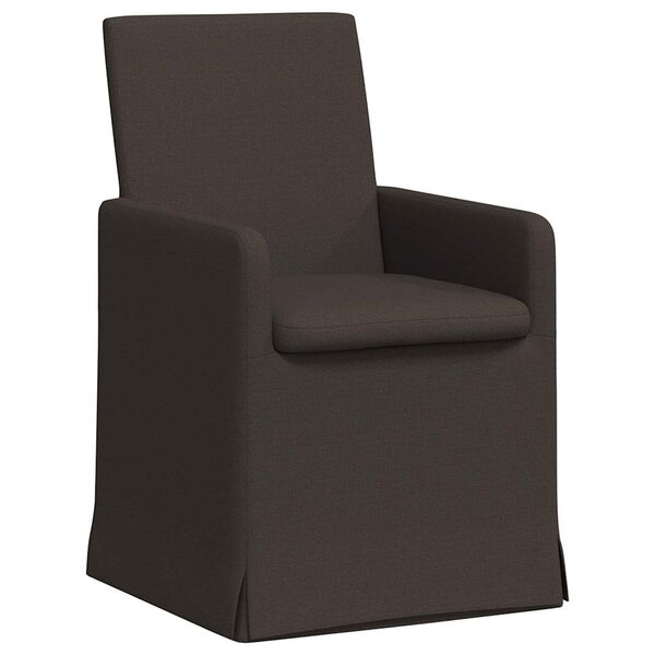 vidaXL Chaises de salle à manger 2 pc Lin Gris foncé 57 x 68 x 94 cm