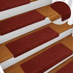 vidaXL Tapis d'escalier autocollants 20 pièces 65 x 21 x 4 cm Bordure rectangulaire rouge bordeaux