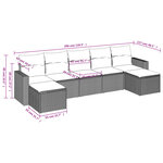 vidaXL Salon de jardin avec coussins 7 Pièces marron résine tressée