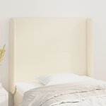 vidaXL Tête de lit avec oreilles Crème 103x16x118/128 cm Similicuir