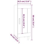vidaXL Buffet Chêne marron 34 5x34x90 cm Bois d'ingénierie