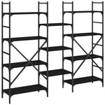 vidaXL Bibliothèque noir 160x28 5x136 5 cm bois d'ingénierie