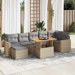 vidaXL Salon de jardin avec coussins 8 Pièces beige résine tressée
