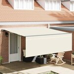 vidaXL Auvent Rétractable Crème 350 x 250 cm Tissu  Métal