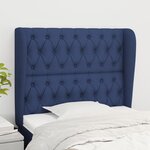 vidaXL Tête de lit avec oreilles Bleu 103x23x118/128 cm Tissu