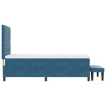 vidaXL Lit à ressort avec matelas et banc bleu marine 90x190 cm en velours