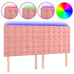 vidaXL Tête de lit à LED Rose 180x5x118/128 cm Velours