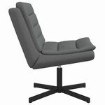 vidaXL Chaise pivotante Gris foncé 63 x 75 x 76 cm tissu