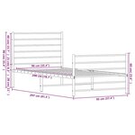 vidaXL Cadre de lit métal sans matelas avec pied de lit noir 90x200 cm