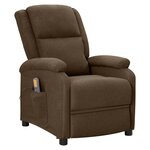 vidaXL Fauteuil de massage Marron Tissu