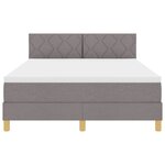 vidaXL Lit à ressorts avec matelas Taupe 160 x 200 cm tissu