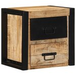 vidaXL Table de chevet 40x35x40 cm bois massif de manguier brut