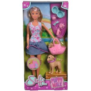 Simba Toys 105733310 - Steffi Love Poupée mannequin Promenade chien